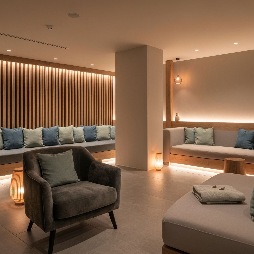 Serene spa relaxation lounge